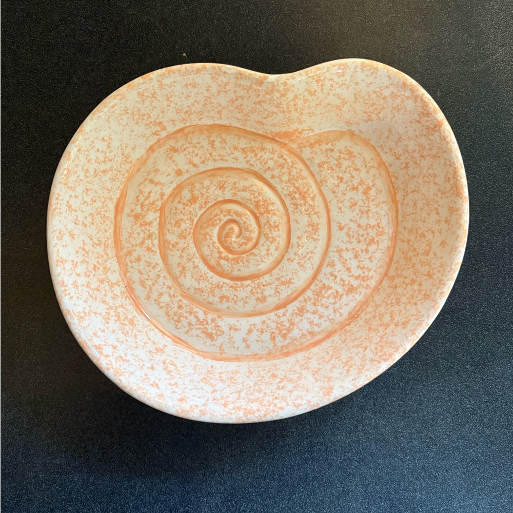 Cardinal Swirl Ceramic Plate in Peach and Cream